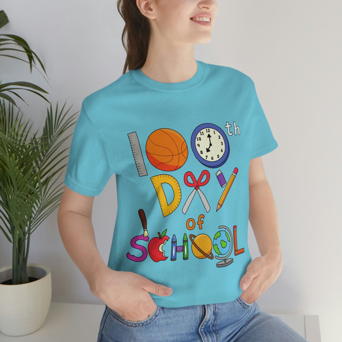 100th Day of School Teacher T- Shirt - Unisex Jersey Short Sleeve Tee
