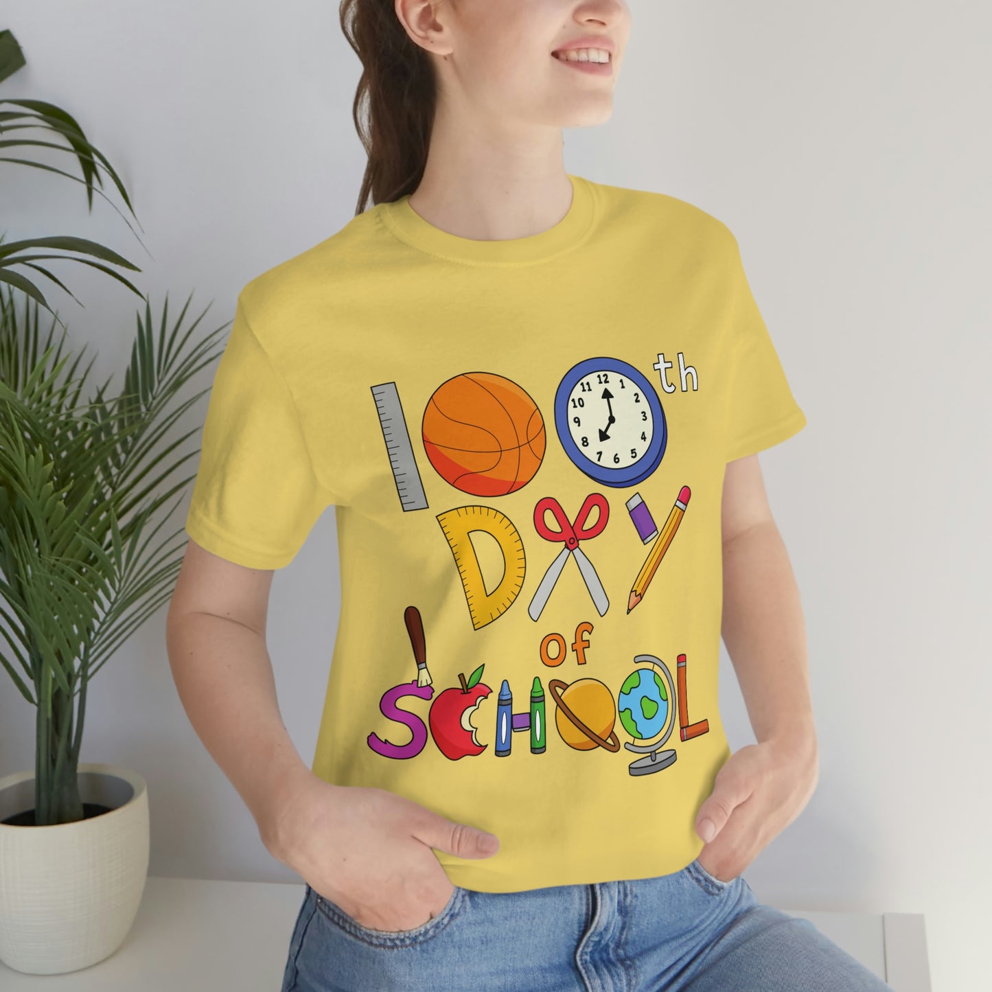 100th Day of School Teacher T- Shirt - Unisex Jersey Short Sleeve Tee