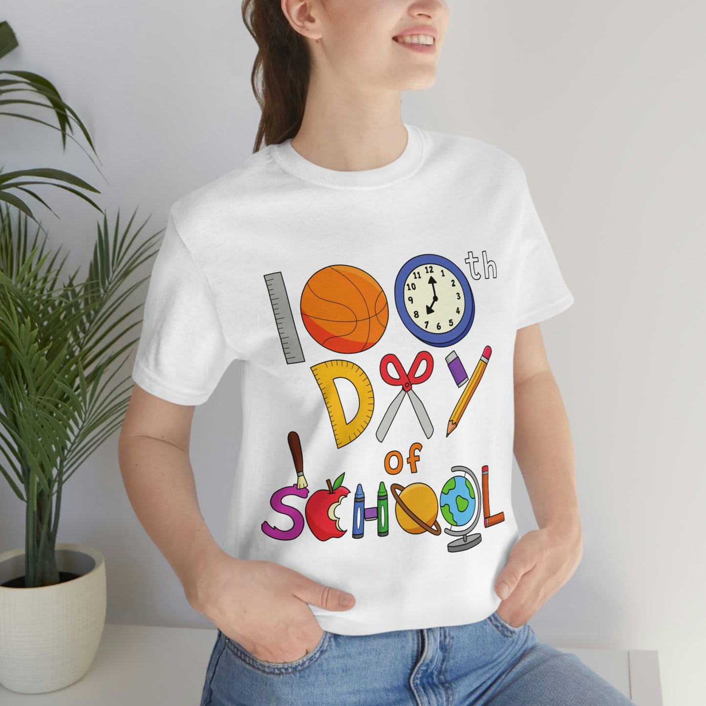 100th Day of School Teacher T- Shirt - Unisex Jersey Short Sleeve Tee
