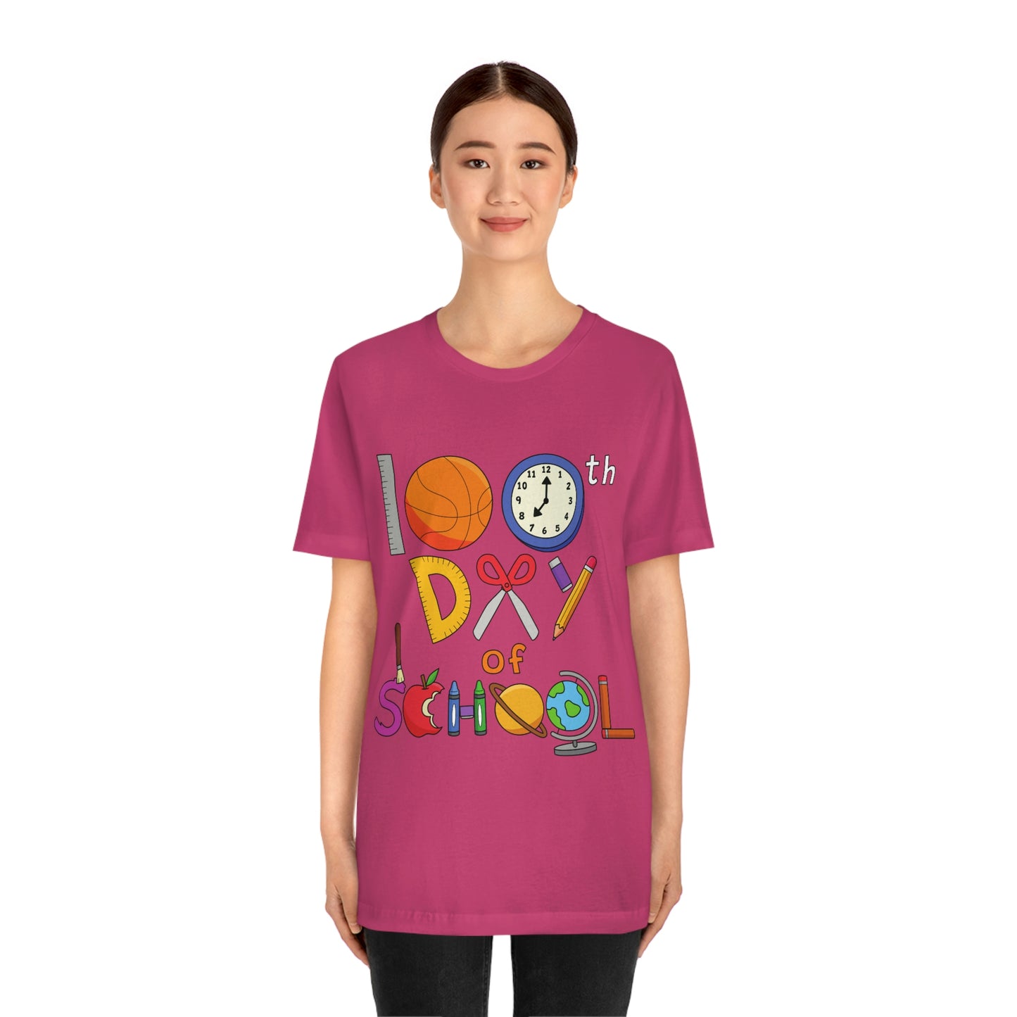 100th Day of School Teacher T- Shirt - Unisex Jersey Short Sleeve Tee