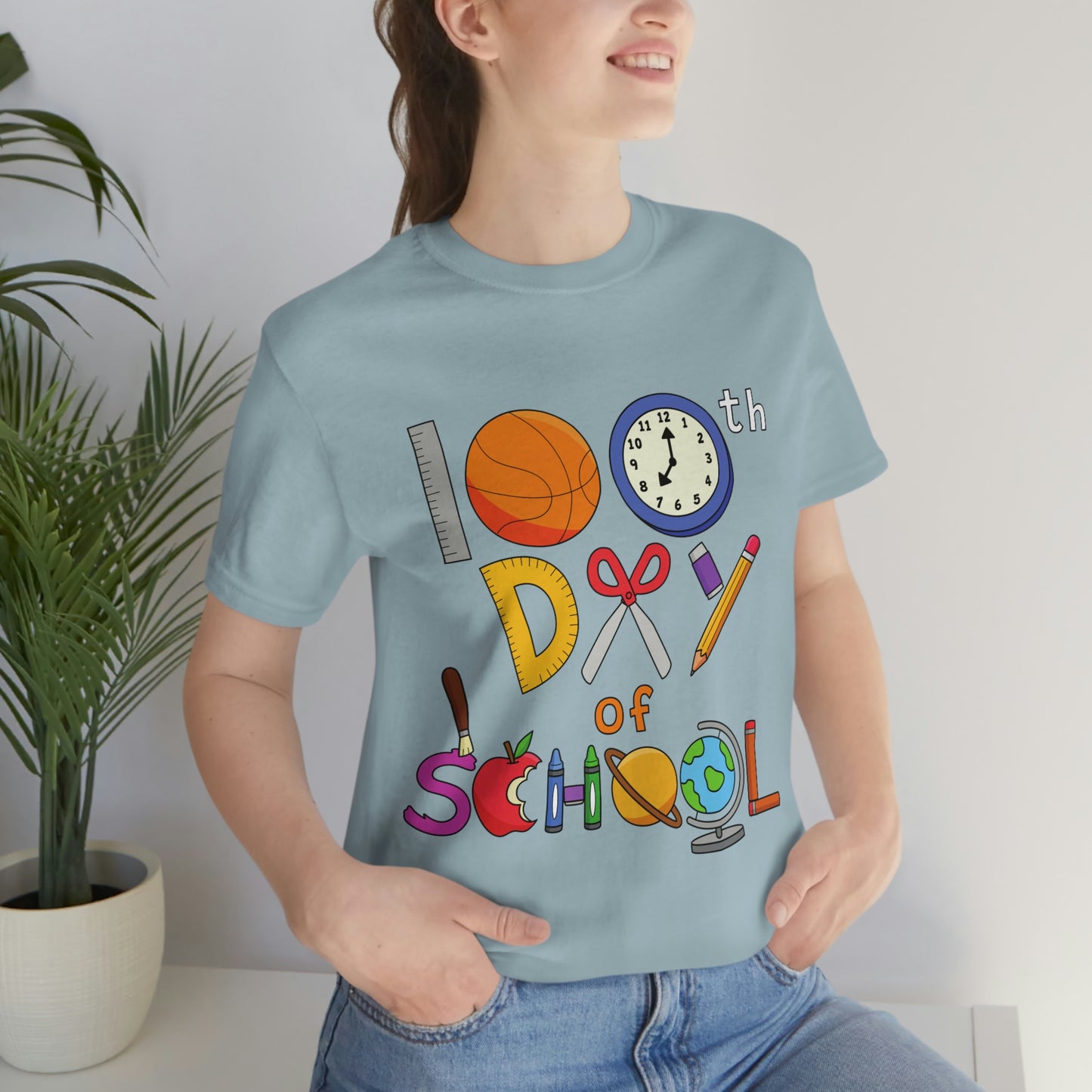 100th Day of School Teacher T- Shirt - Unisex Jersey Short Sleeve Tee
