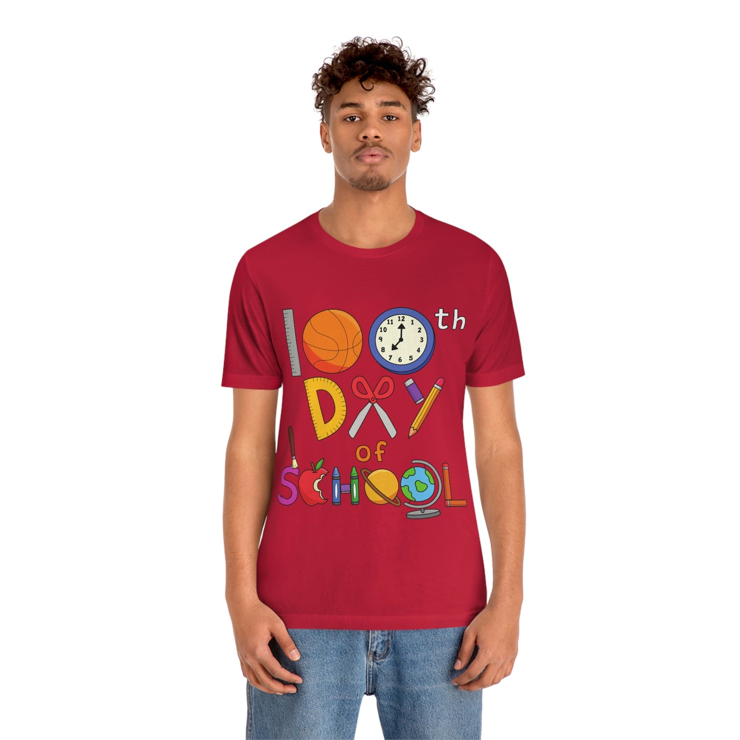 100th Day of School Teacher T- Shirt - Unisex Jersey Short Sleeve Tee