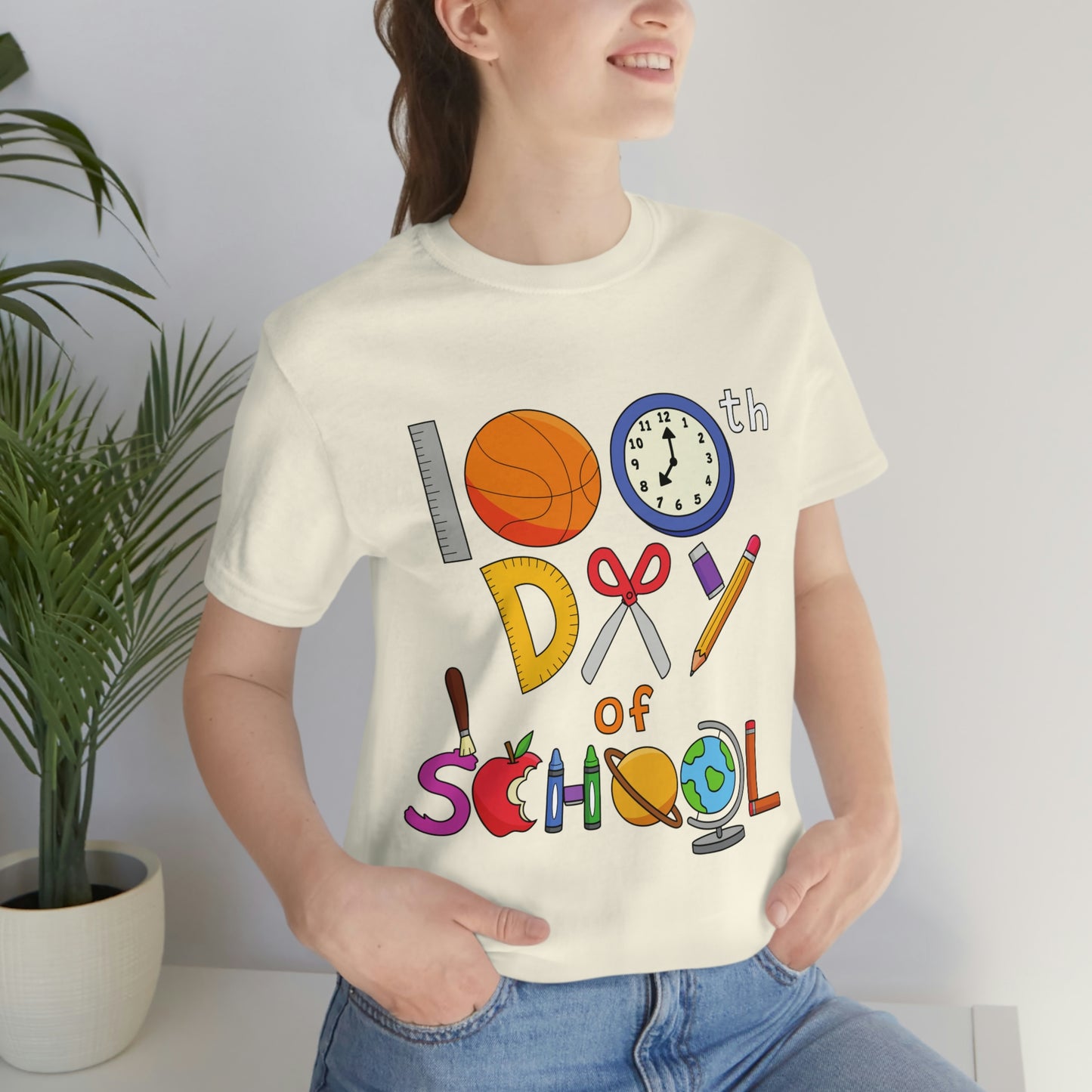 100th Day of School Teacher T- Shirt - Unisex Jersey Short Sleeve Tee