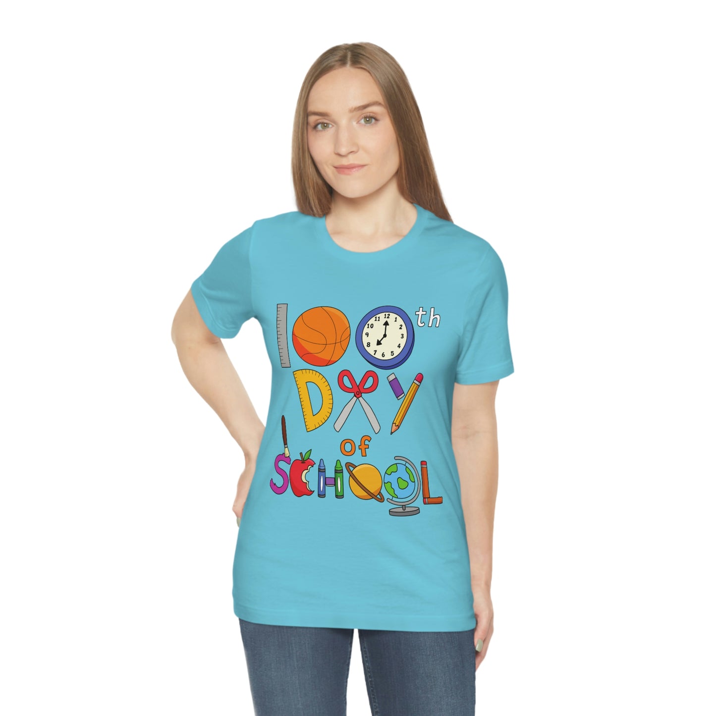 100th Day of School Teacher T- Shirt - Unisex Jersey Short Sleeve Tee