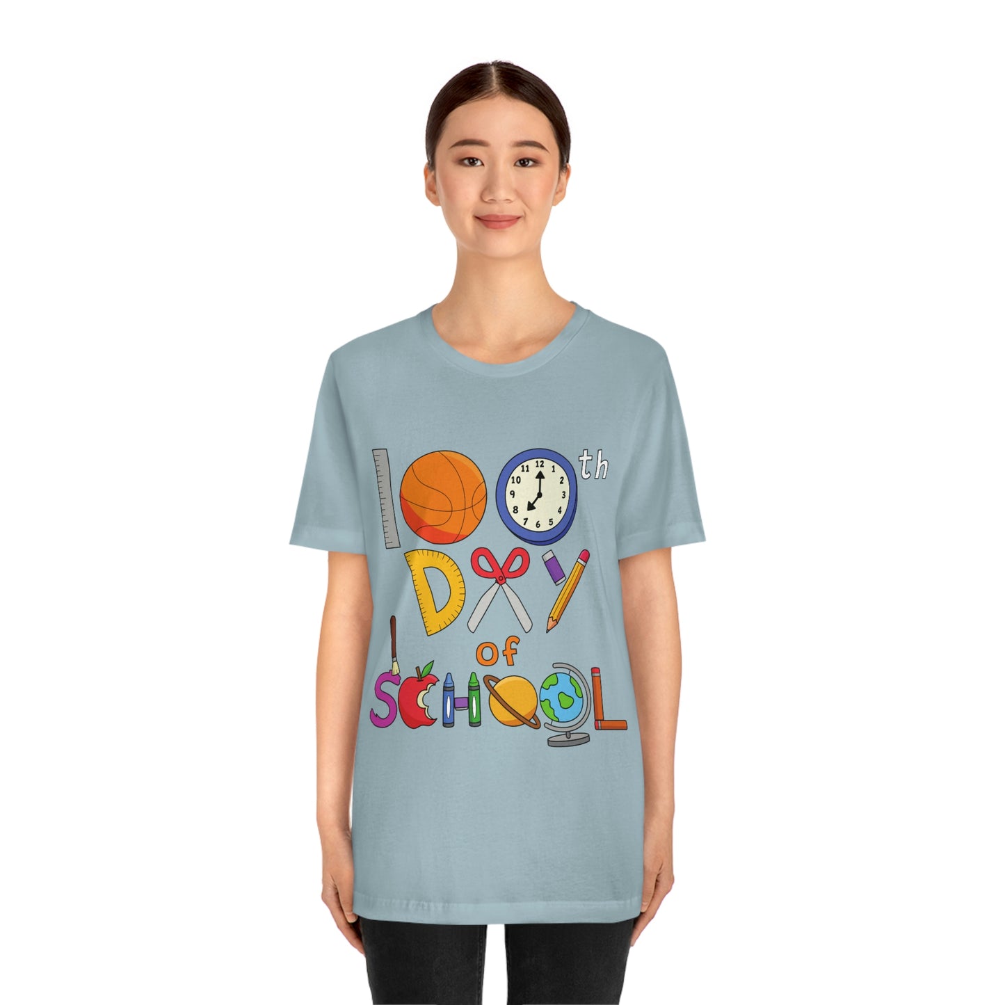 100th Day of School Teacher T- Shirt - Unisex Jersey Short Sleeve Tee