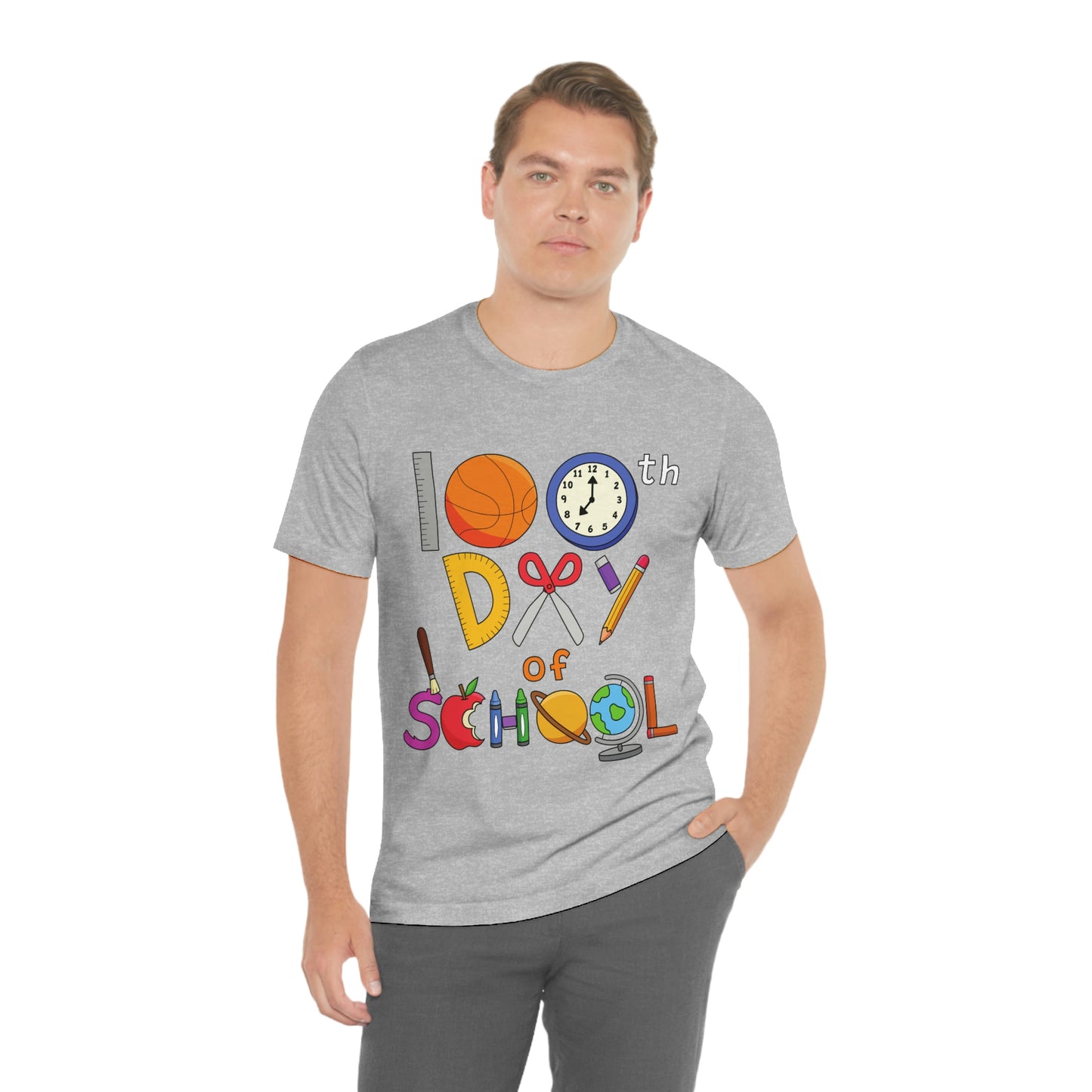 100th Day of School Teacher T- Shirt - Unisex Jersey Short Sleeve Tee