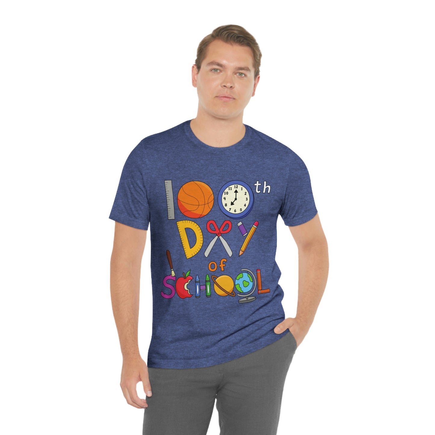 100th Day of School Teacher T- Shirt - Unisex Jersey Short Sleeve Tee