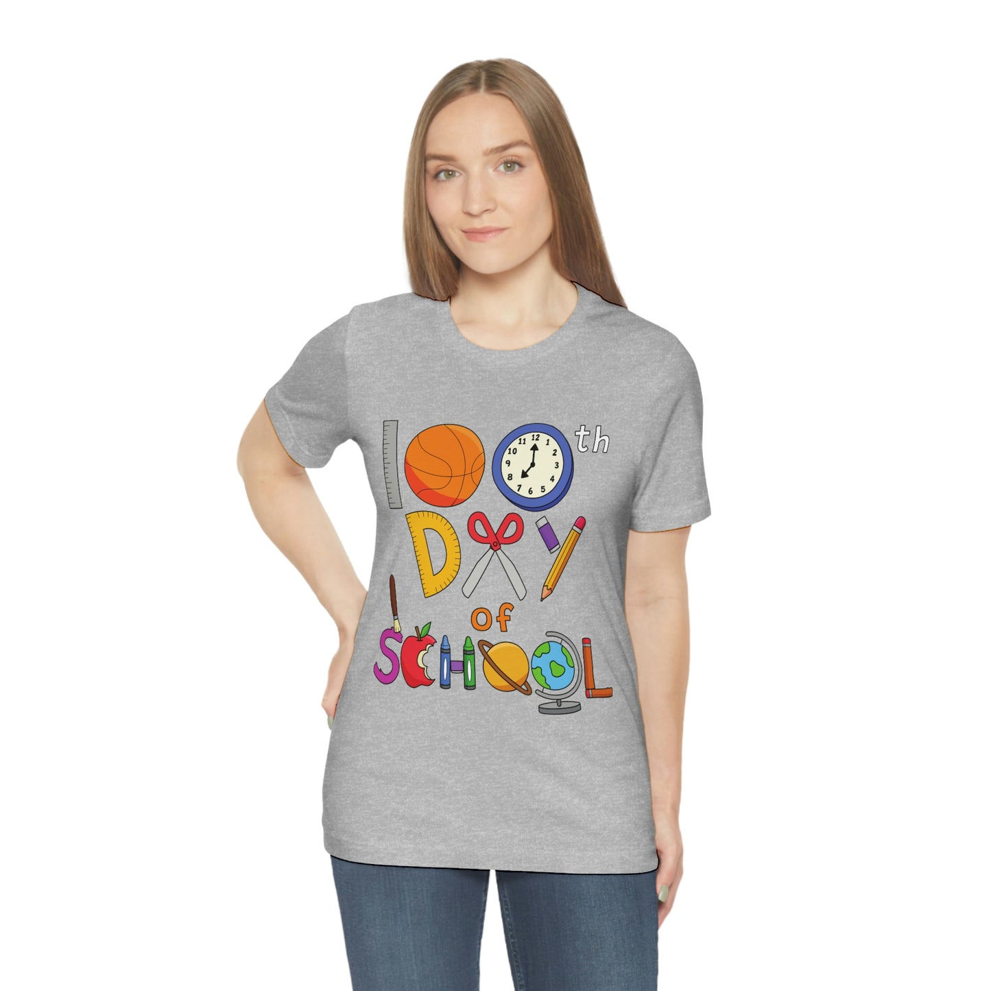 100th Day of School Teacher T- Shirt - Unisex Jersey Short Sleeve Tee